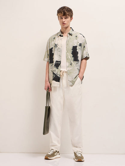 Multi-Color Abstract Digital Print Relax Fit Casual Shirt