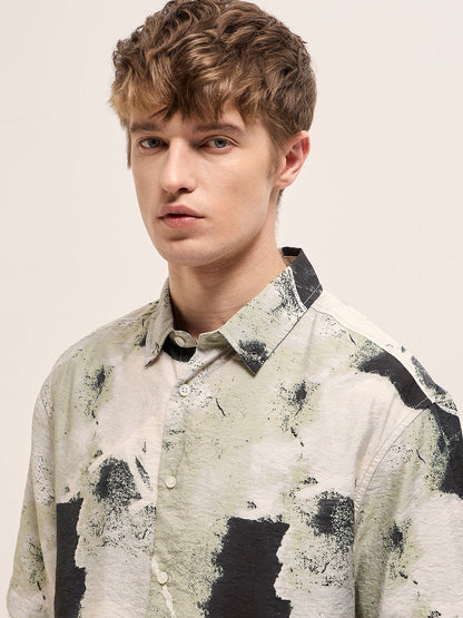 Multi-Color Abstract Digital Print Relax Fit Casual Shirt