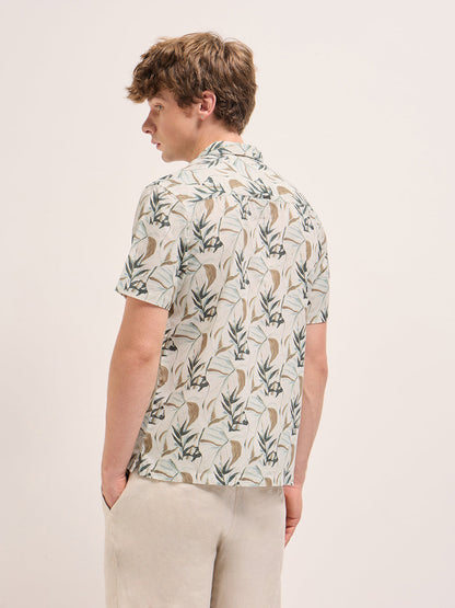 Multi-Color abstract botanical print Relax Fit Casual shirt
