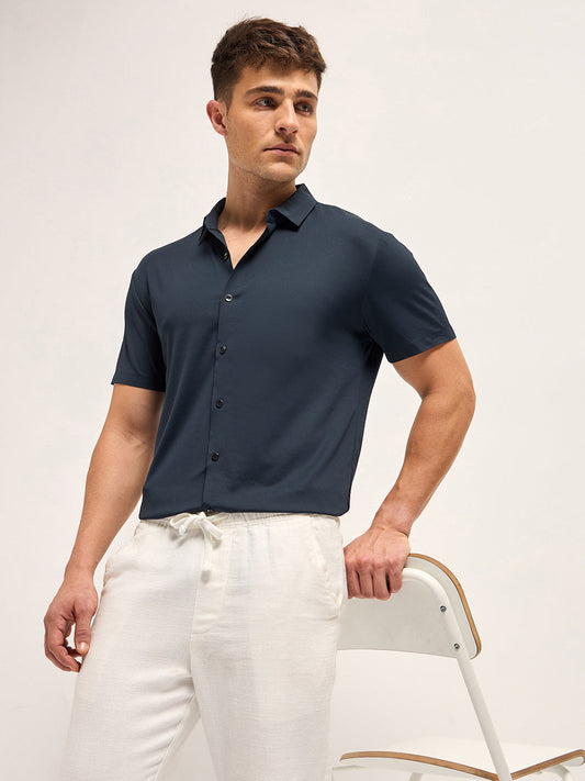 Navy Water Repellent with Seamless Edges High Performance Shirt