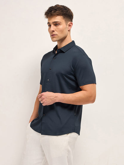 Navy Water Repellent with Seamless Edges High Performance Shirt