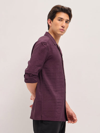 Maroon Lenzing Modal Solid Oversize Fit Casual Shirt