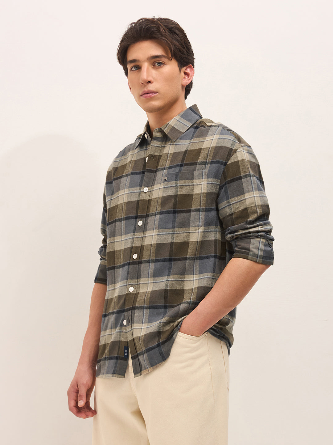 Multicolor Woven Checks Relaxed Fit Casual Shirt