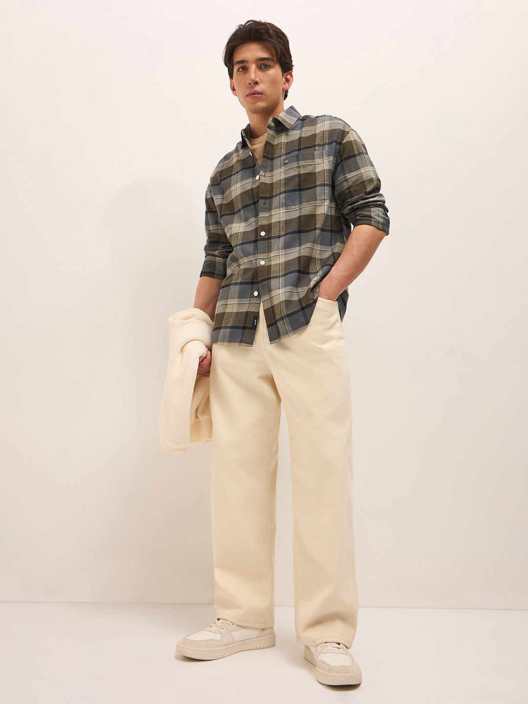 Multicolor Woven Checks Relaxed Fit Casual Shirt