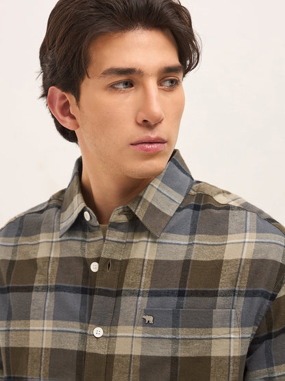 Multicolor Woven Checks Relaxed Fit Casual Shirt