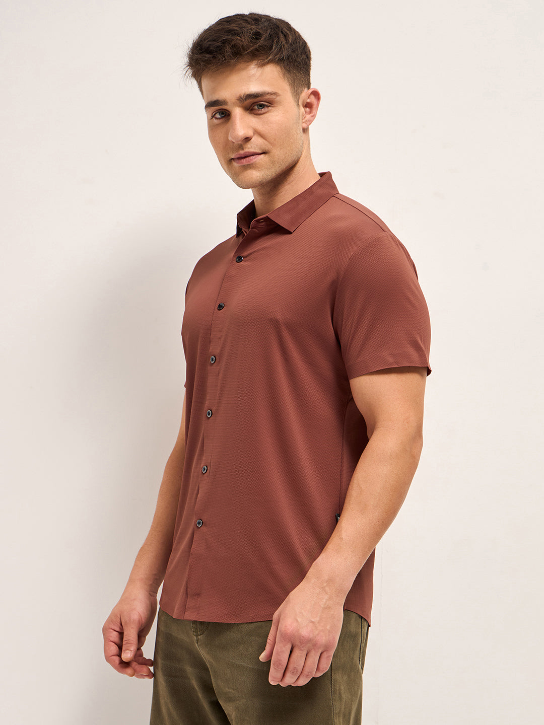 Brick Red Water Repellent with Seamless Edges High Performance Shirt