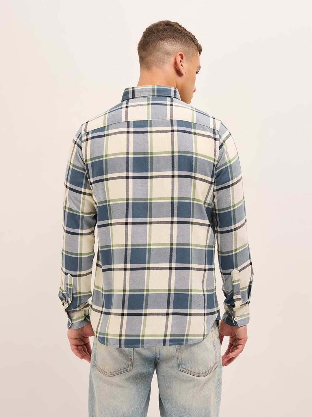 Multicolor Woven Checks Slim Fit Casual Shirt