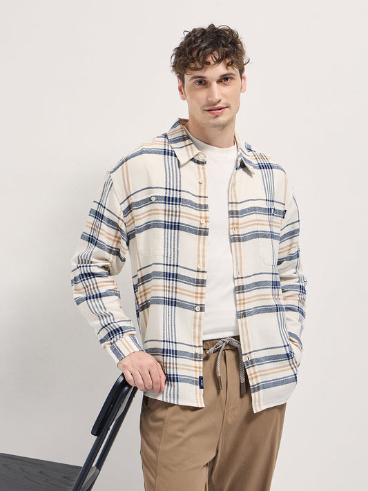 Multi-Color Checkered Relax Fit Overshirt