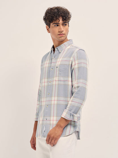 Multicolor Checked Slim Fit Casual Shirt