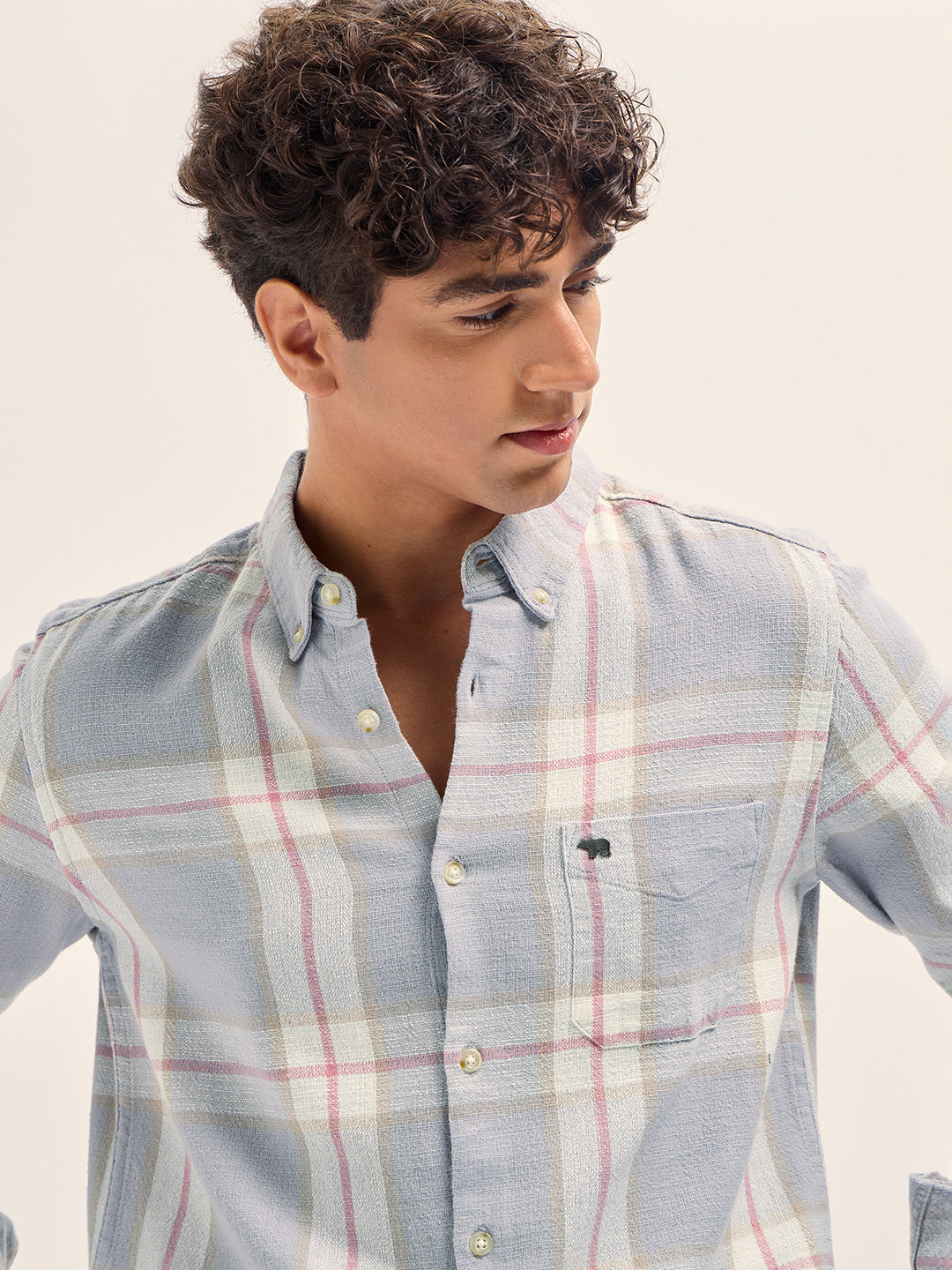 Multicolor Checked Slim Fit Casual Shirt