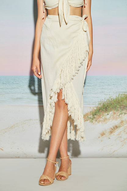 Fringe Lace Wrap Skirt