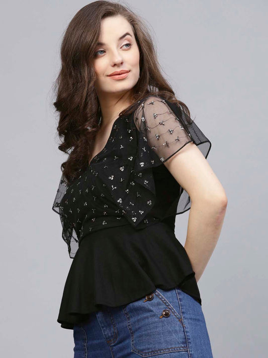 Mesh Sequince Top
