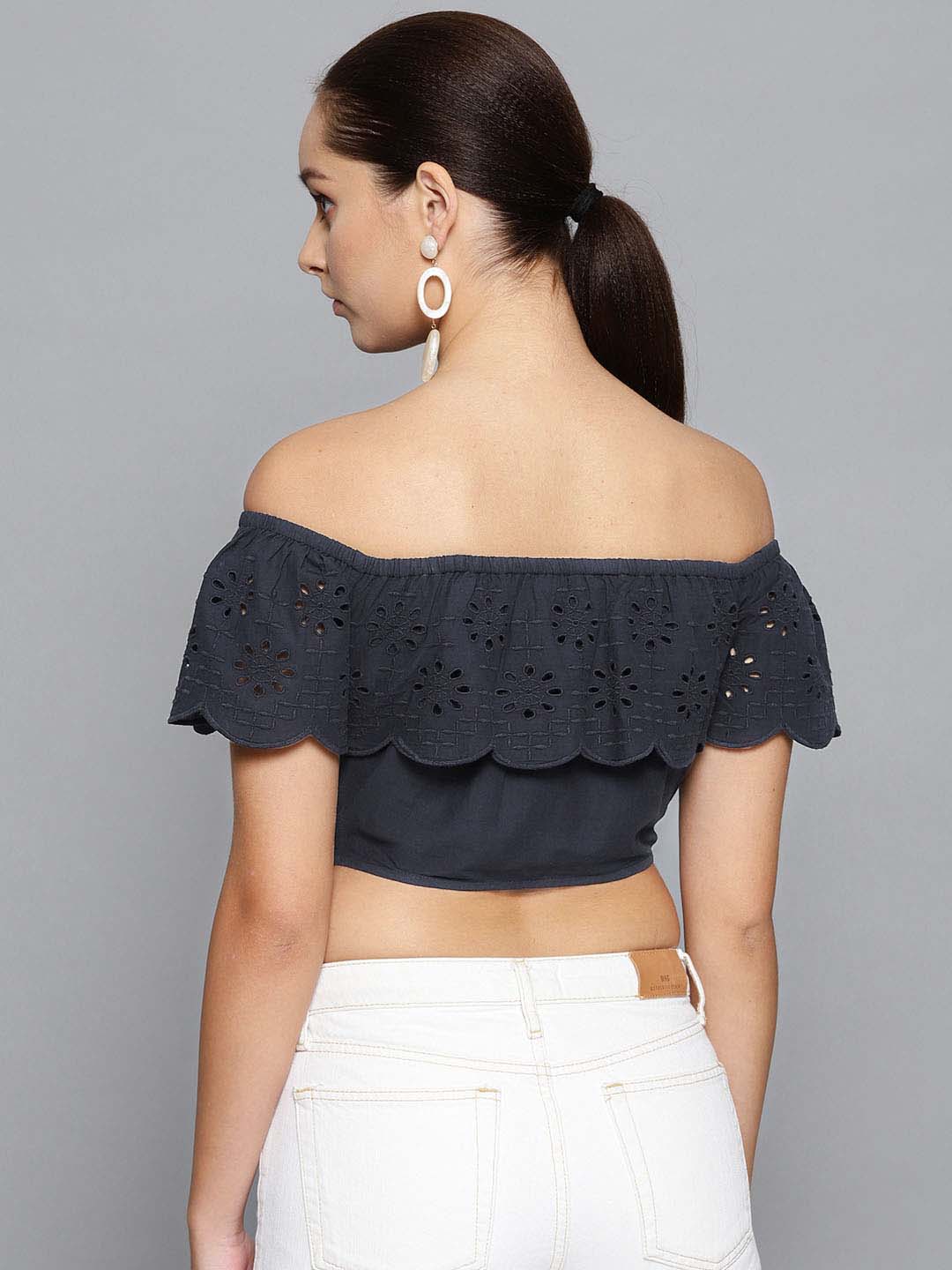 Schiffli Crop Top