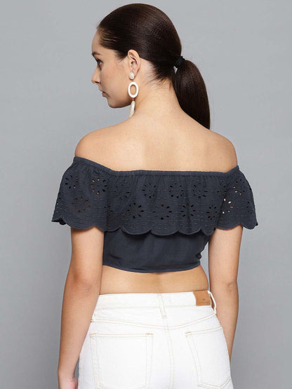 Schiffli Crop Top