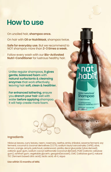 nat Habit FRESH NAVDHA Tri-Leaf Rosemary SHAMPOO 225 ml