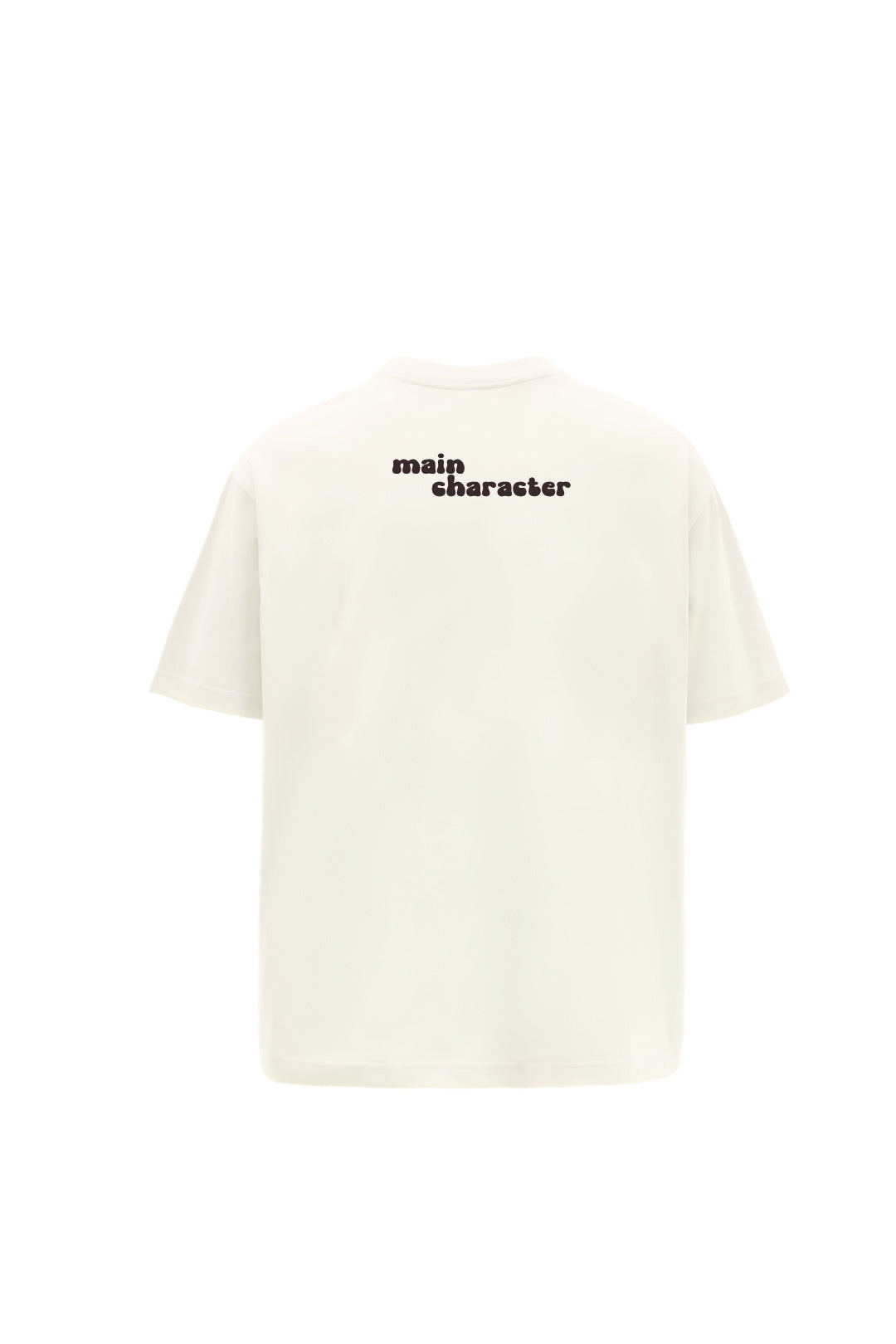 TV Off Printed Cream Oversized T-Shirt Main Character