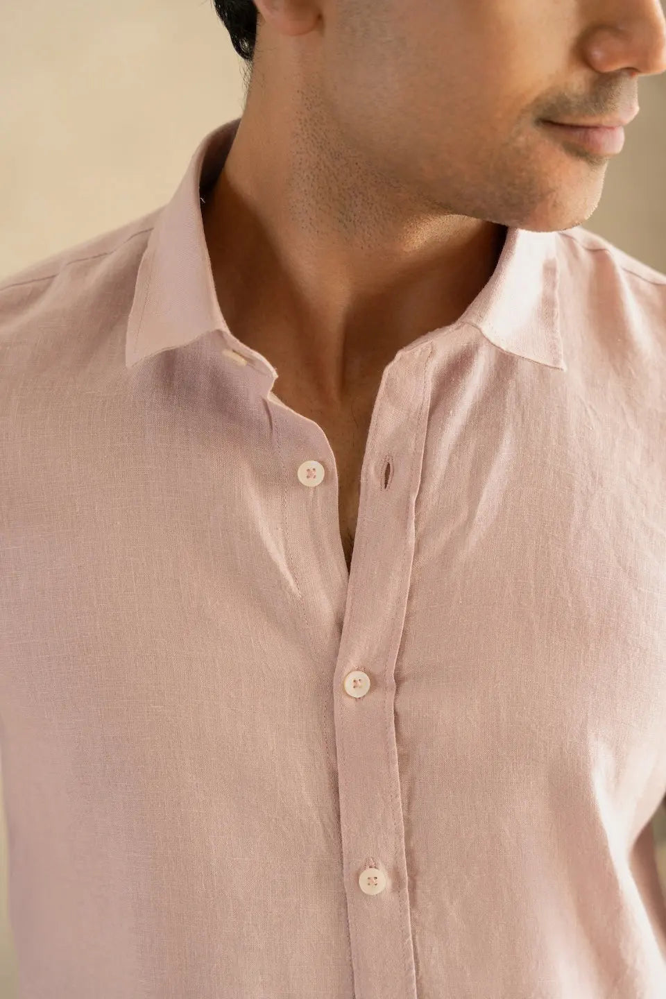 Men's Linen Soft Touch Twilight Mauve Shirt Vellure