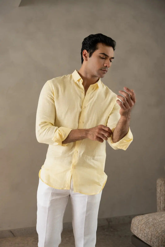 Men's Linen Soft Touch Butter Crème Shirt Vellure