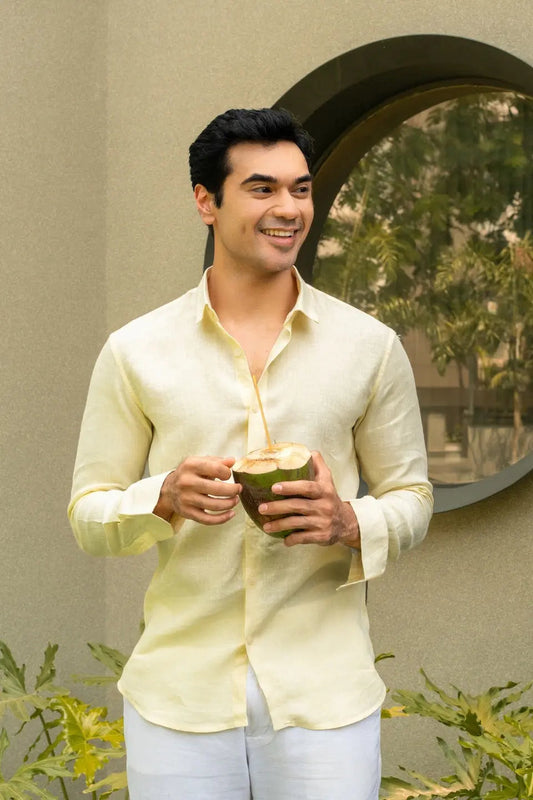 Men's Linen Soft Touch Butter Crème Shirt Vellure
