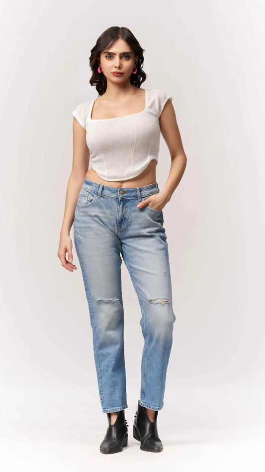 Cotton Bustier Fitted Top