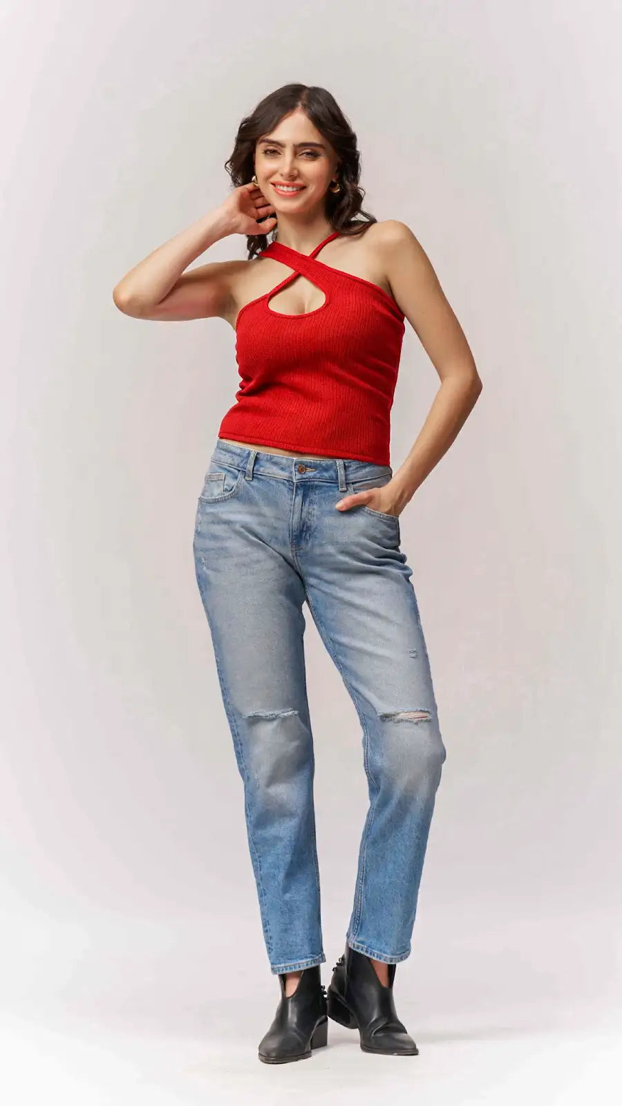 Cross Over Fitted Tee