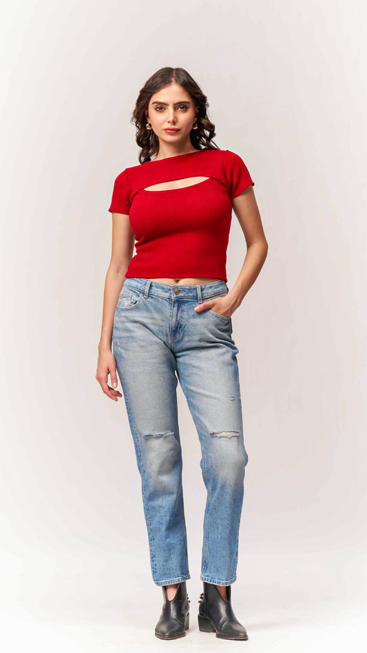 Boat Neck Fitted Tee