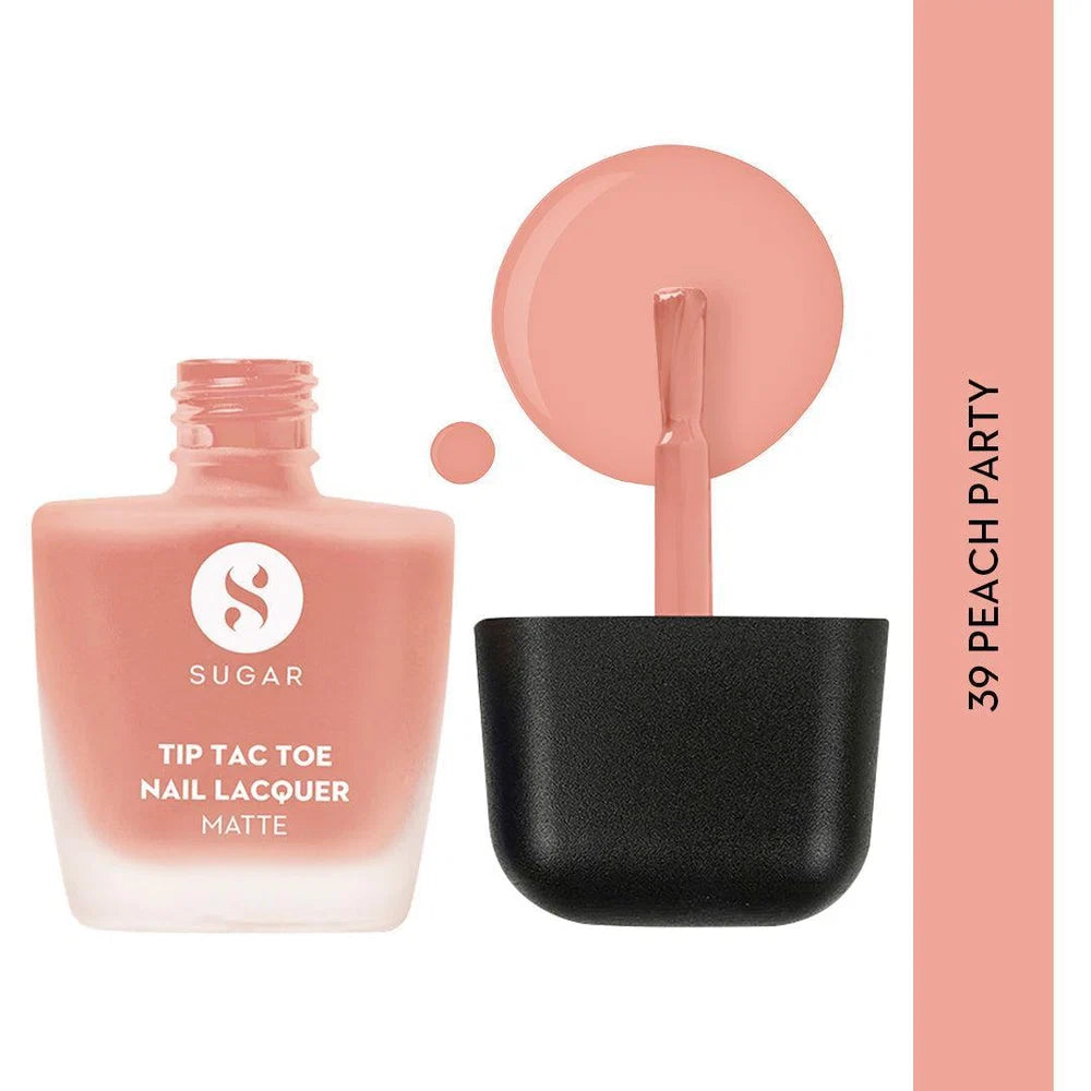 Sugar Cosmetics Tip Tac Toe Nail Lacquer Matte - 39 Peach Party 9 MILLI_LITRE