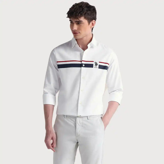 Men's Tailored Fit Cotton Striped Casual Shirt