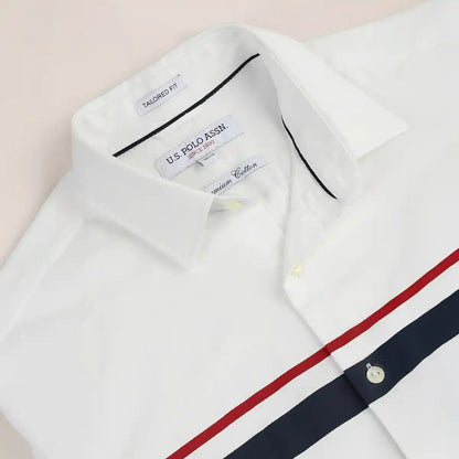 Men's Tailored Fit Cotton Striped Casual Shirt
