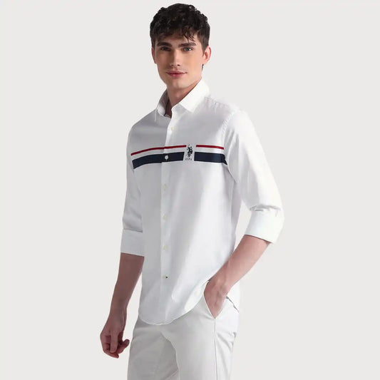 Men's Tailored Fit Cotton Striped Casual Shirt