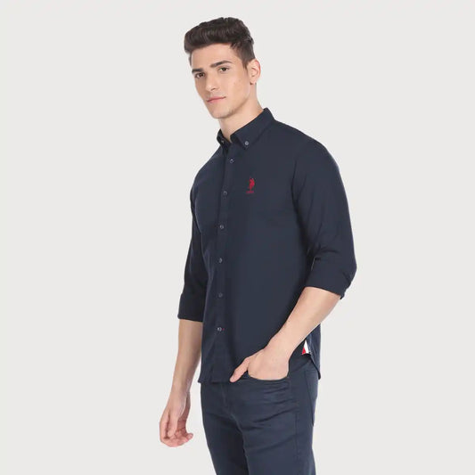 Solid Slim Fit Shirt For Man