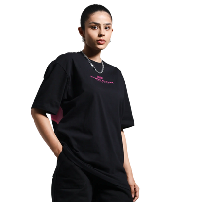 Night Club Round Neck Printed Black T-Shirt FLYAF