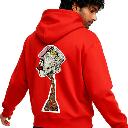 Enigma Gaze Printed Red Hoodie FLYAF