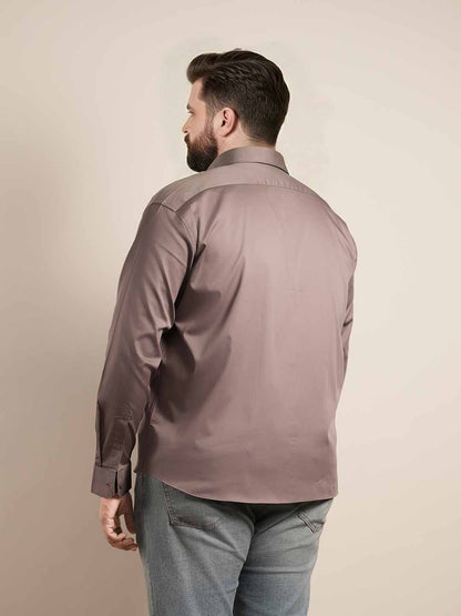 Dusty Rose Beige Regular Fit Formal Satin Shirt for men (PRITO)