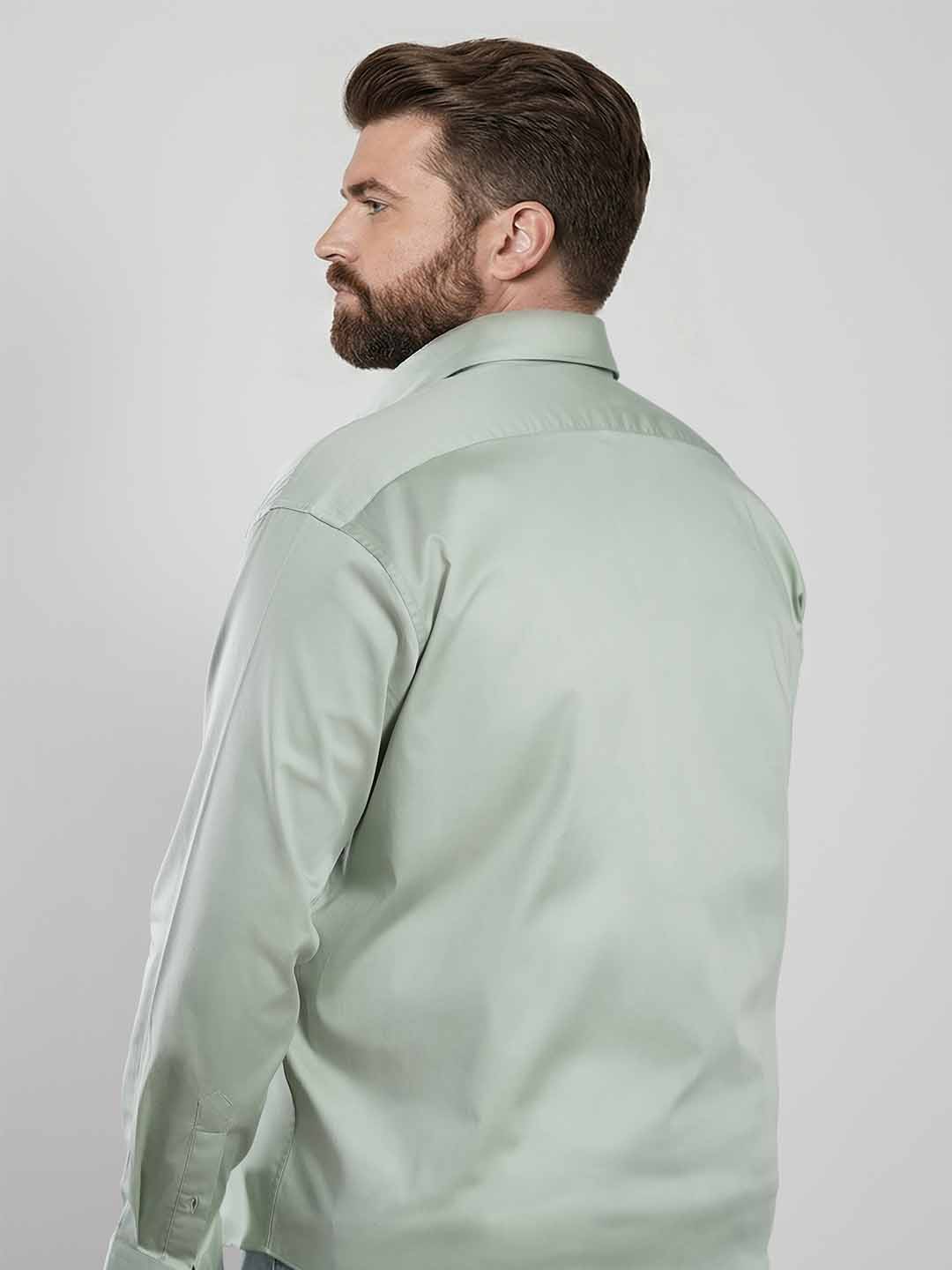Green Regular Fit Formal Satin Shirt for men (TADEO)