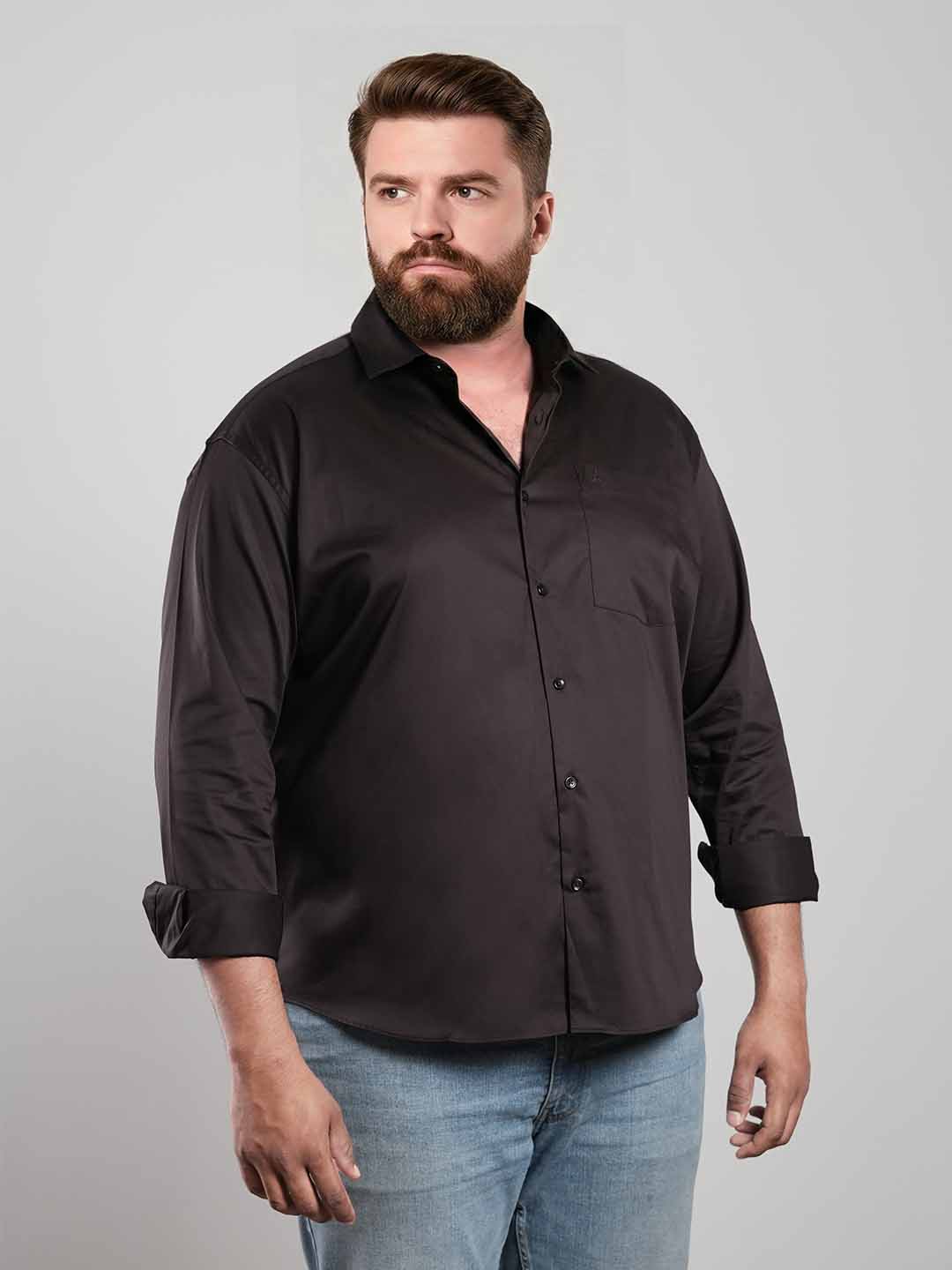 Deep Cocoa Brown Regular Fit Formal Satin Shirt for men (LUDON)