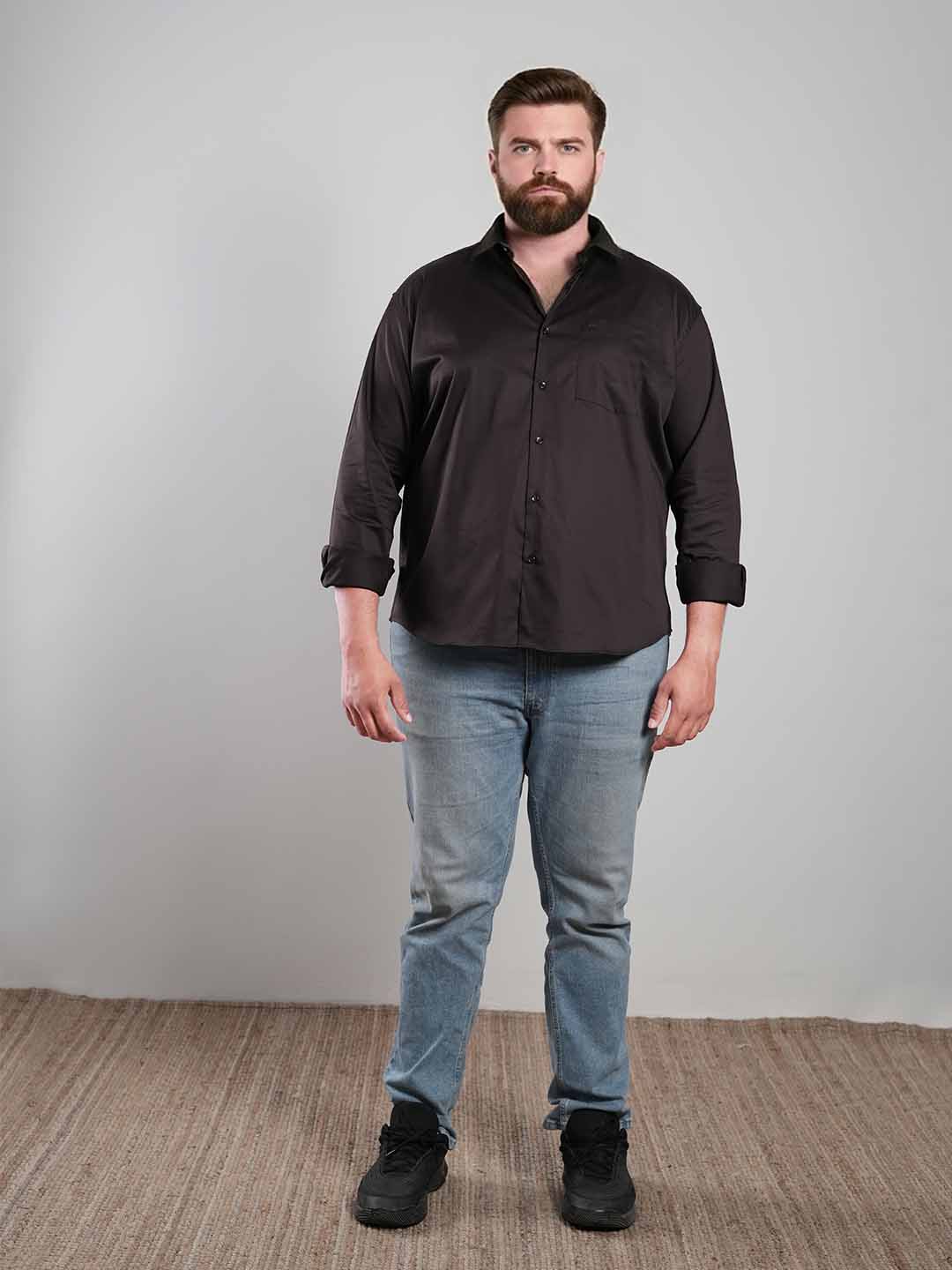 Deep Cocoa Brown Regular Fit Formal Satin Shirt for men (LUDON)