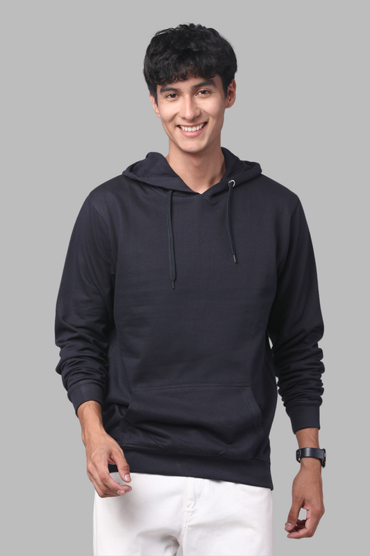 Cotton Hooded Navy Hoodie