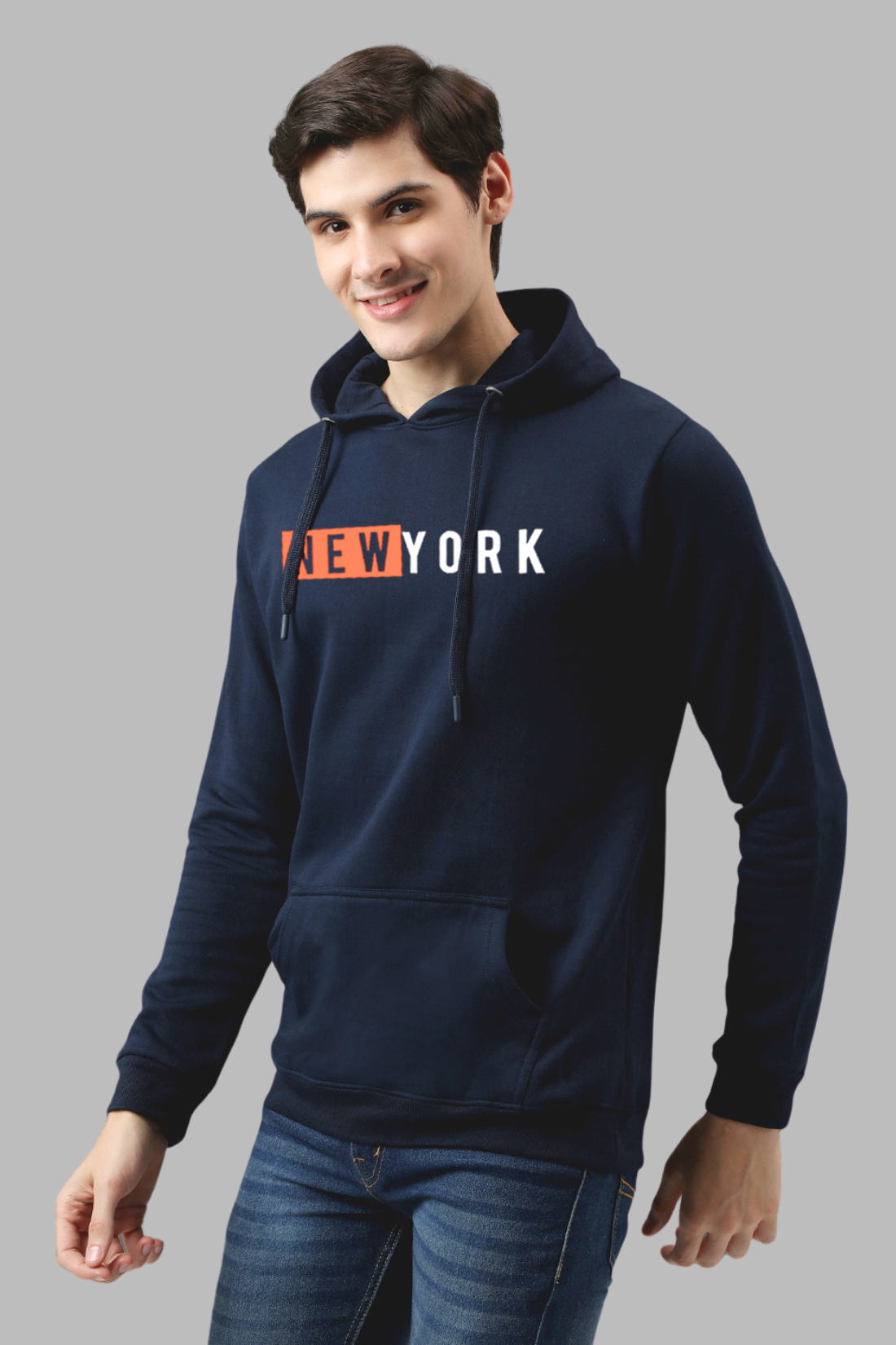 ADRO Men's Cotton Hooded Neck / Turtle Neck Sweatshirt