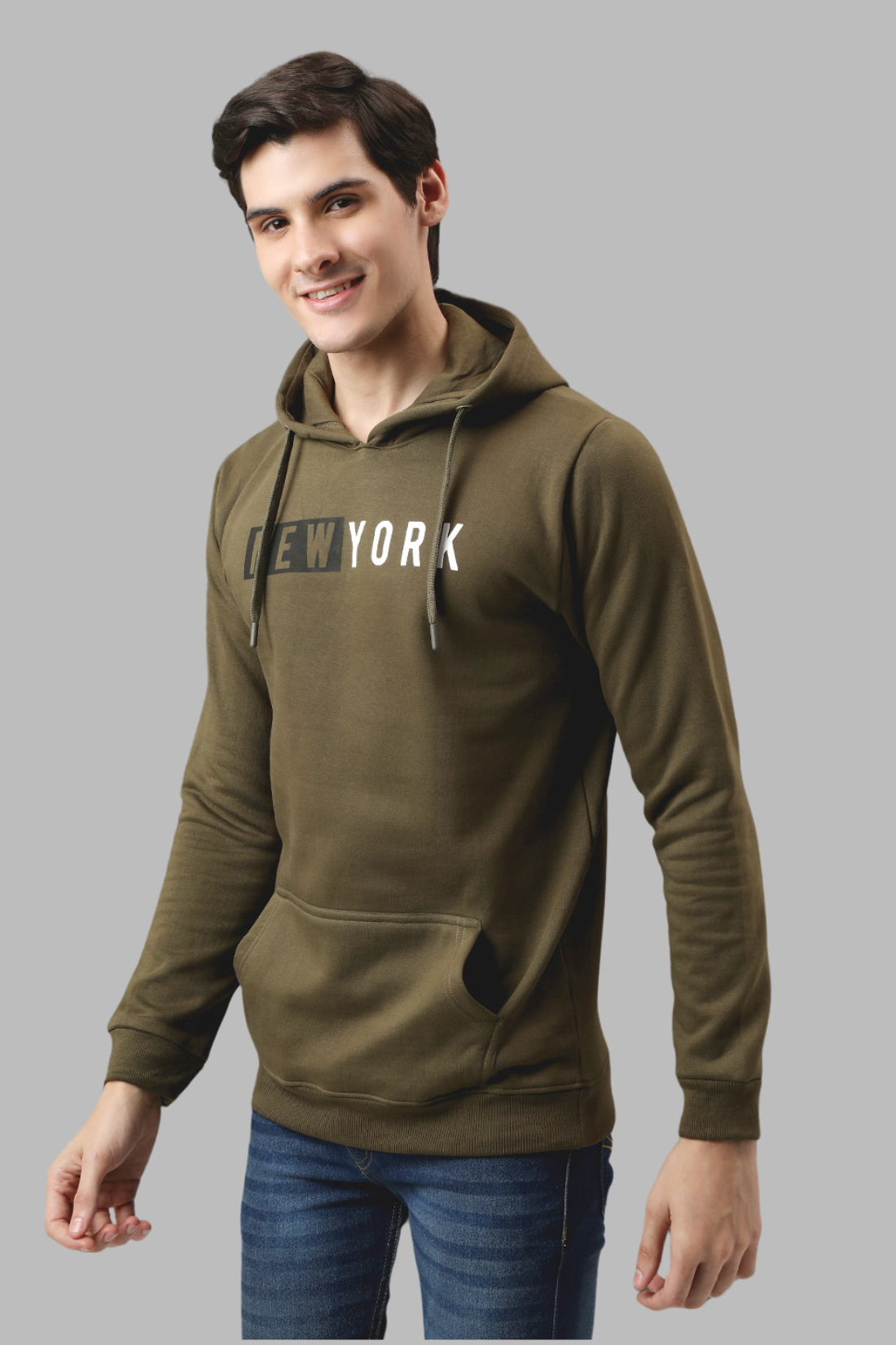 ADRO Men's Cotton Hooded Neck / Turtle Neck Sweatshirt