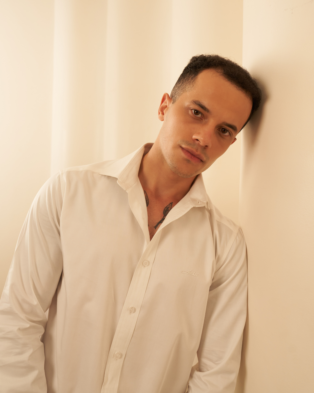 Slim Fit All White Shirt Aachari
