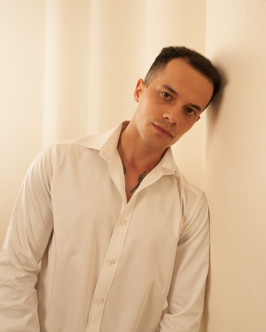 Slim Fit All White Shirt Aachari