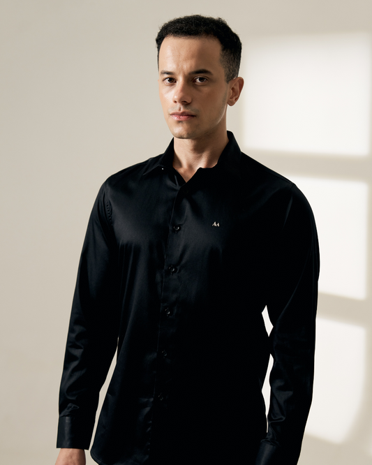 Classic BlackSlim-Fit Shirt Aachari