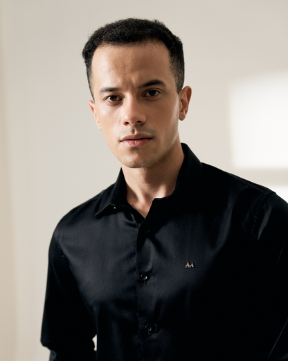 Classic BlackSlim-Fit Shirt Aachari