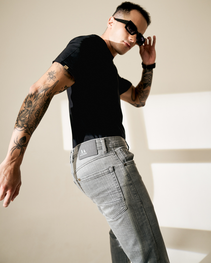 Grey Denim Slim Fit Aachari