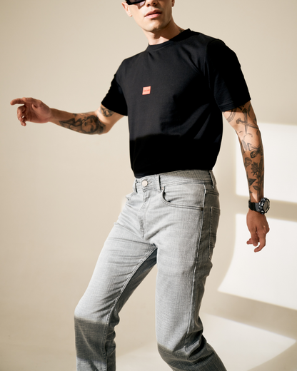 Grey Denim Slim Fit Aachari