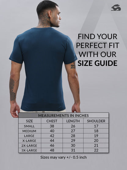 Solid Cotton V Neck T-Shirt