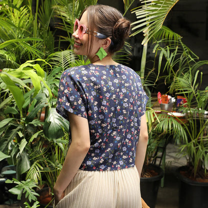 Button-Front Floral Top