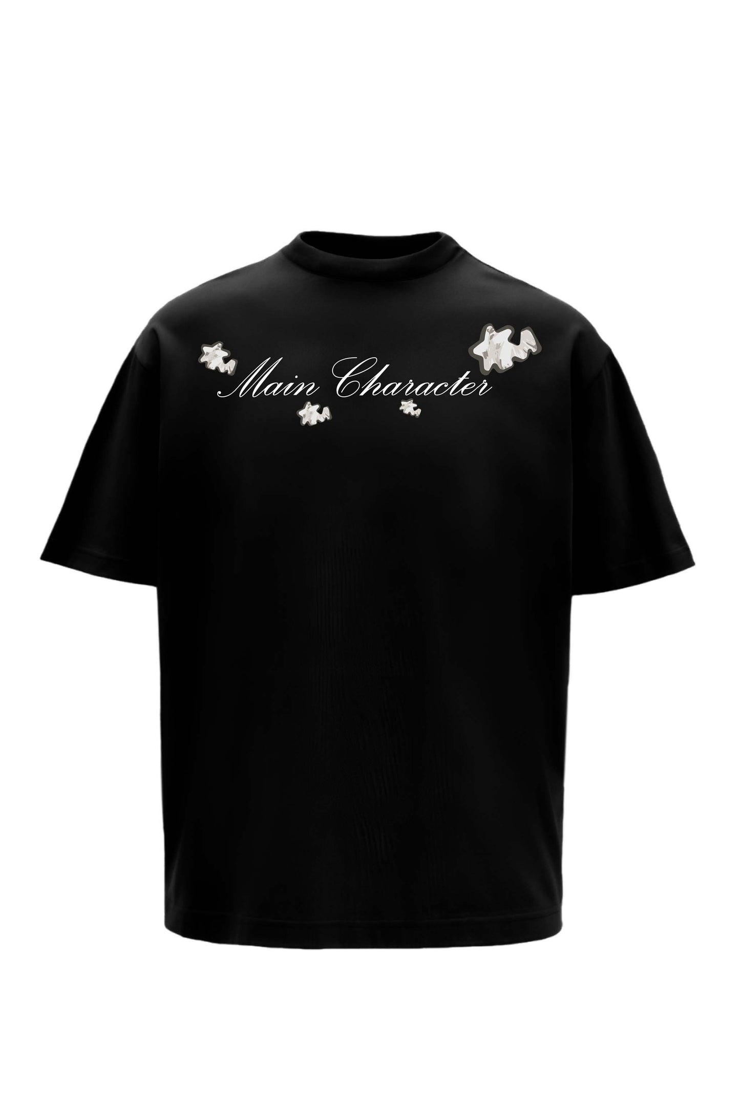 Veni Vidi Vici Printed Black Oversized  T-Shirt Main Character
