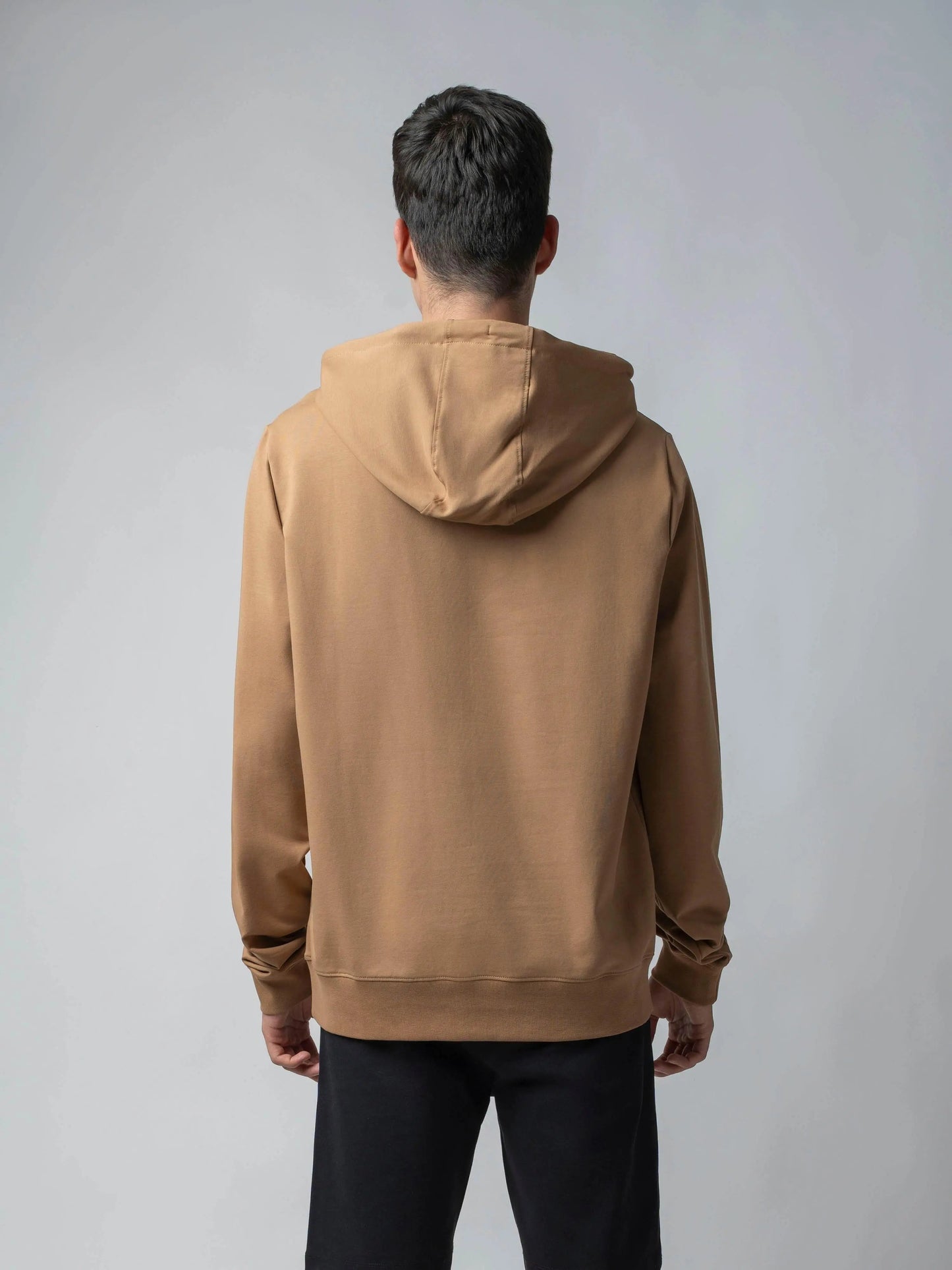 Cotton Khaki Hoodie Sweatshirt with DTM Chest Embroidery